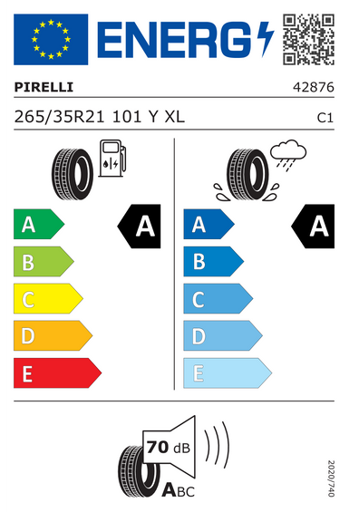 Pneus Pirelli P ZERO E XL FR rnf ELT 265/35 R21 101Y