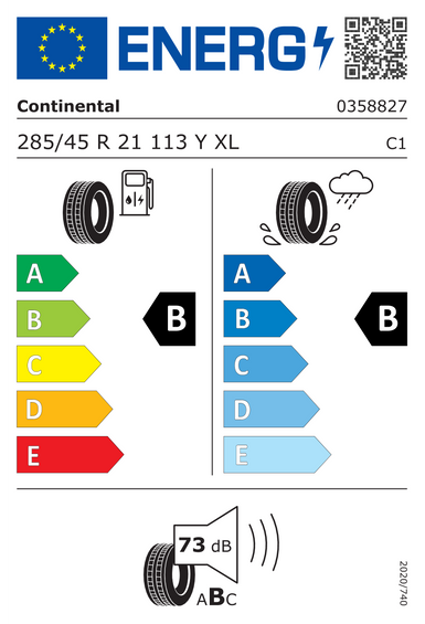 Pneus Continental PremiumContact 6 XL SSR * 285/45 R21 113Y