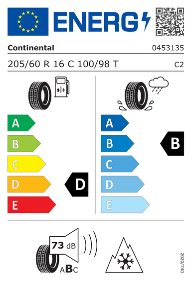Pneus Continental VanContact Winter 205/60 R16 100T