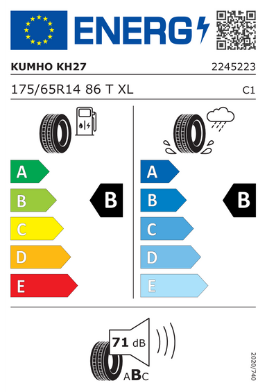Pneus Kumho Ecowing KH27 XL 175/65 R14 86T