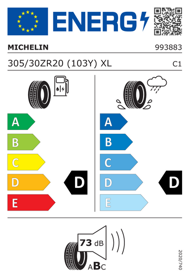 Pneus Michelin PILOT SPORT CUP 2 XL N1 305/30 R20 103Y