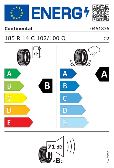 Pneus Continental VanContact Ultra 185/80 R14 102Q
