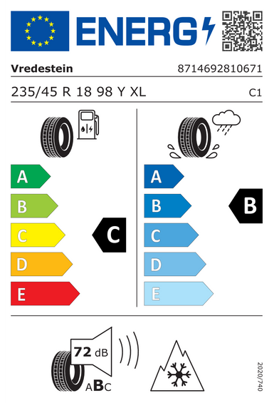 Pneus Vredestein Quatrac Pro+ XL FSL 235/45 R18 98Y