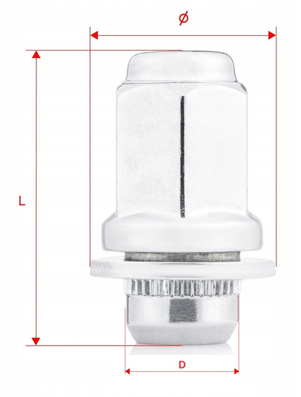 Ecrou de fixation M12x1,5 / fermé avec rondelle plate / chromé / K21