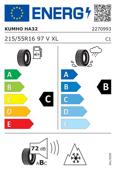 Pneus Kumho SOLUS 4S HA32 XL 215/55 R16 97V