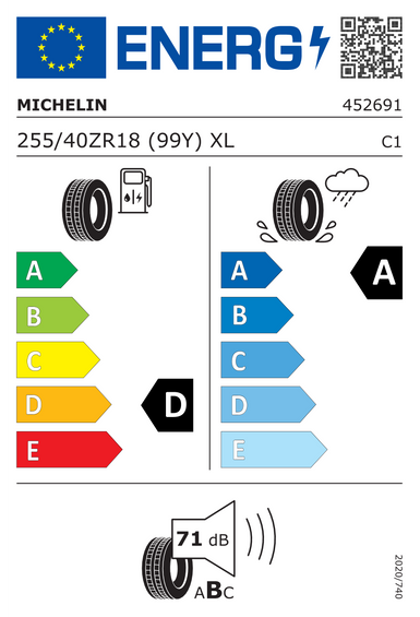 Pneus Michelin PILOT SUPER SPORT XL * 255/40 R18 99Y