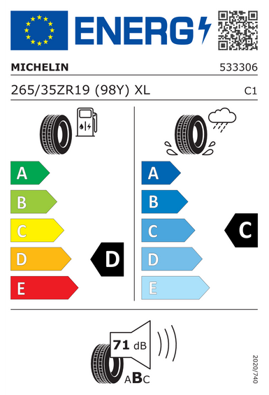 Pneus Michelin PILOT SPORT CUP 2 CONNECT XL FR 265/35 R19 98Y